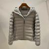 Autumn and Winter New Light and Thin Hooded Ribs Down Jacket Women's White Duck Down Short Fashion Warm Jacket