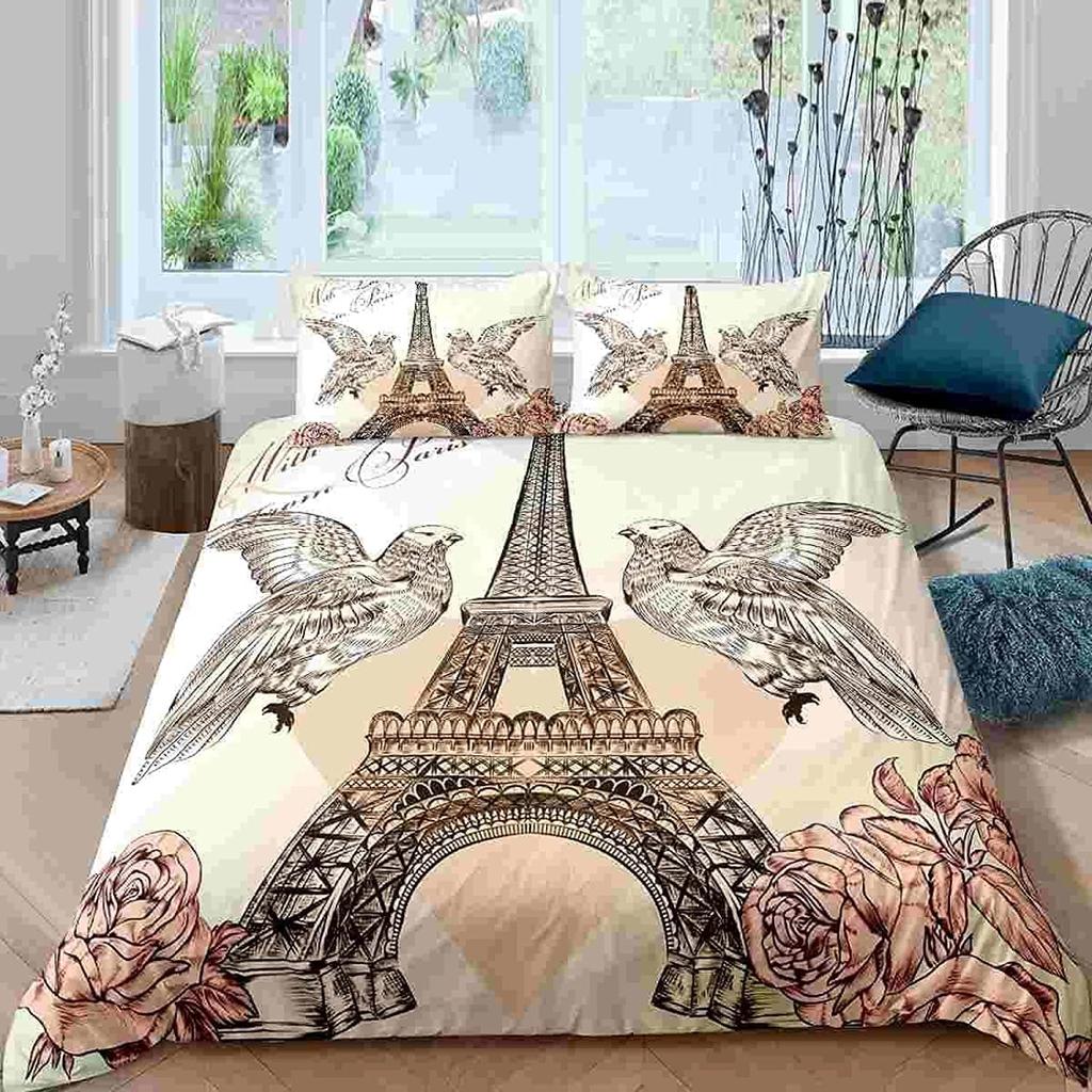 Chinese Bedclothes Single Double Duvet Cover With Pillowcase 3D Kids Beding Set Traditional Queen Comforter Sets Cartoon Birds