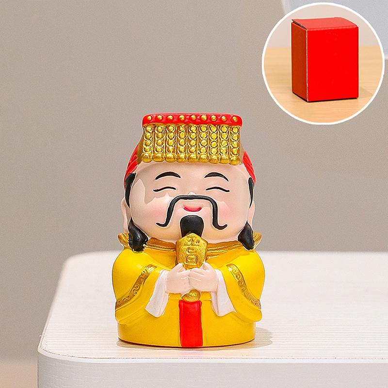Cute God Of Wealth Ornaments Chinese Style Immortals Shentai Home Entry Workstations Office Desktops Emotional Stability Decor.