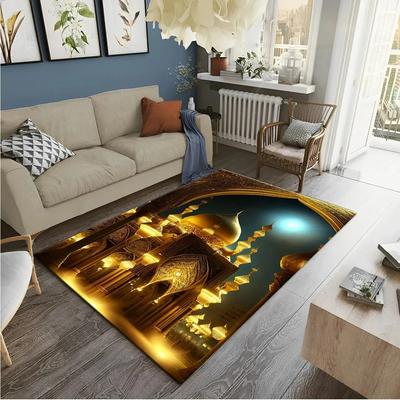 Muslim Prayer Rug – HD Printed Ramadan Worship Carpet | Non-Slip Washable Floor Mat for Living Room Bedroom & Home Decor