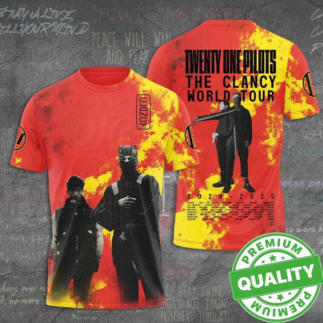 2026 2026 Twenty One Pilots The Clancy Tour 3D AOP Shirt Unisex S-5XL 1R369 L