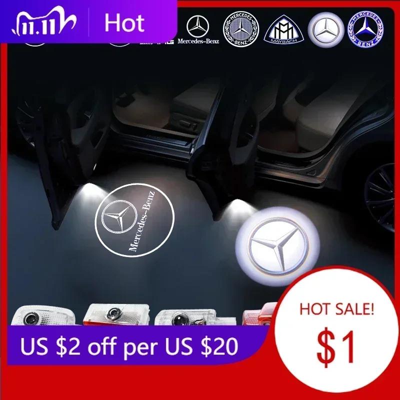Autoaufkleber Für Mercedes Benz 2 STÜCKE HD Auto LED Tür Projektor Licht Für Mercedes Benz W164 X164 W208 W209 R171 R172 C199 W240 W21