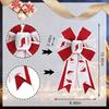 2 PCS Christmas Bows for Wreath Xmas Santa Shining White Red Burlap Bows Santa Claus Craft Bow Winter Tree Topper for Decoration