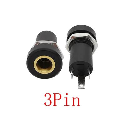 Prise jack audio 3,5 mm à 3/4 broches, connecteur stéréo 3/4 pôles PJ392A avec écrou plaqué or.