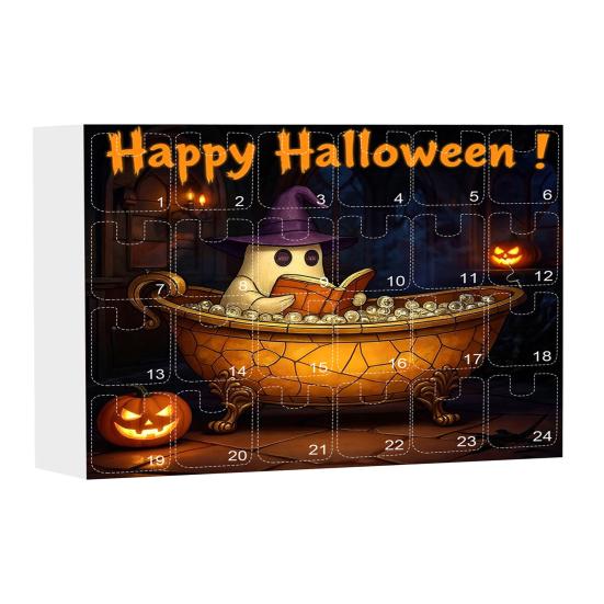 Yousheng Halloween Advent Calendar for Girls 24 Days Countdown Calendar with 24 Pcs Ghost Reading Book Earrings for Halloween Party Supplies