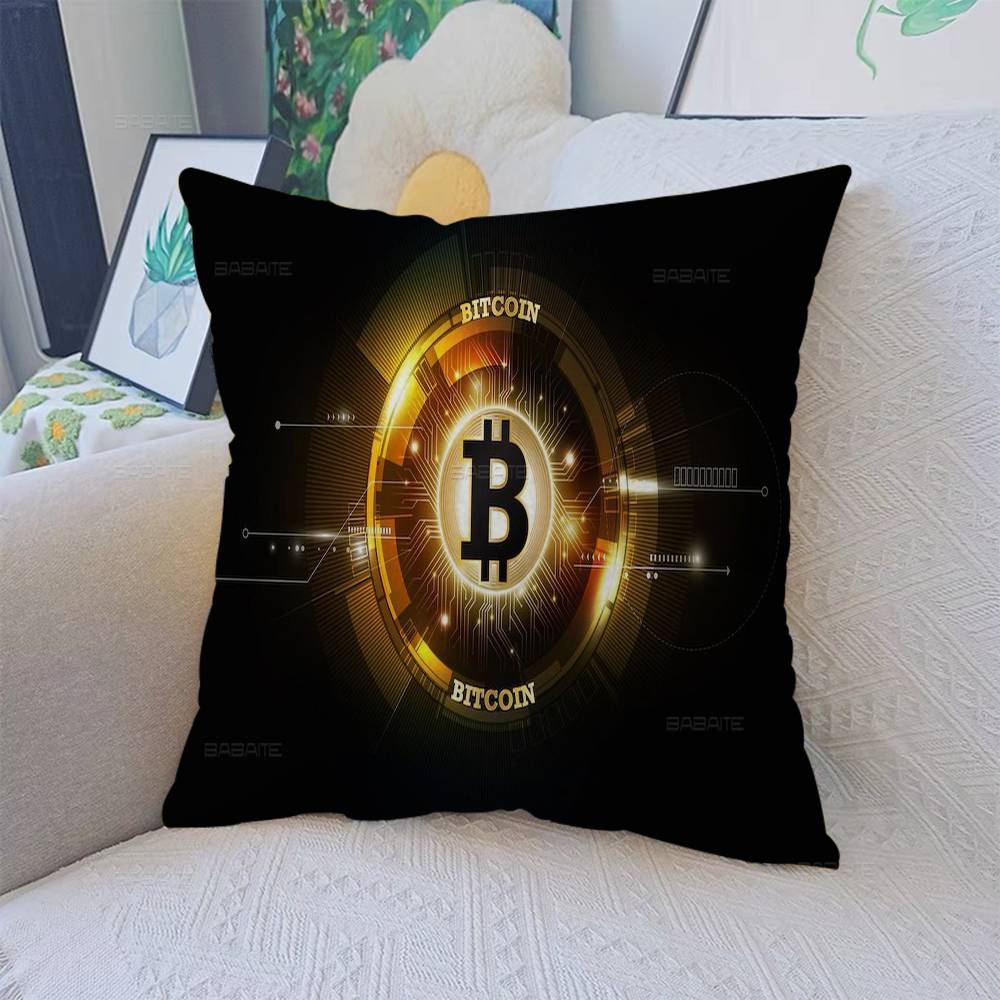 Bitcoin Офисная Подушка Наволочка Автомобильная Наволочка 45X45СМ Подушка для Спины Наволочка для Дивана 12x12Inch