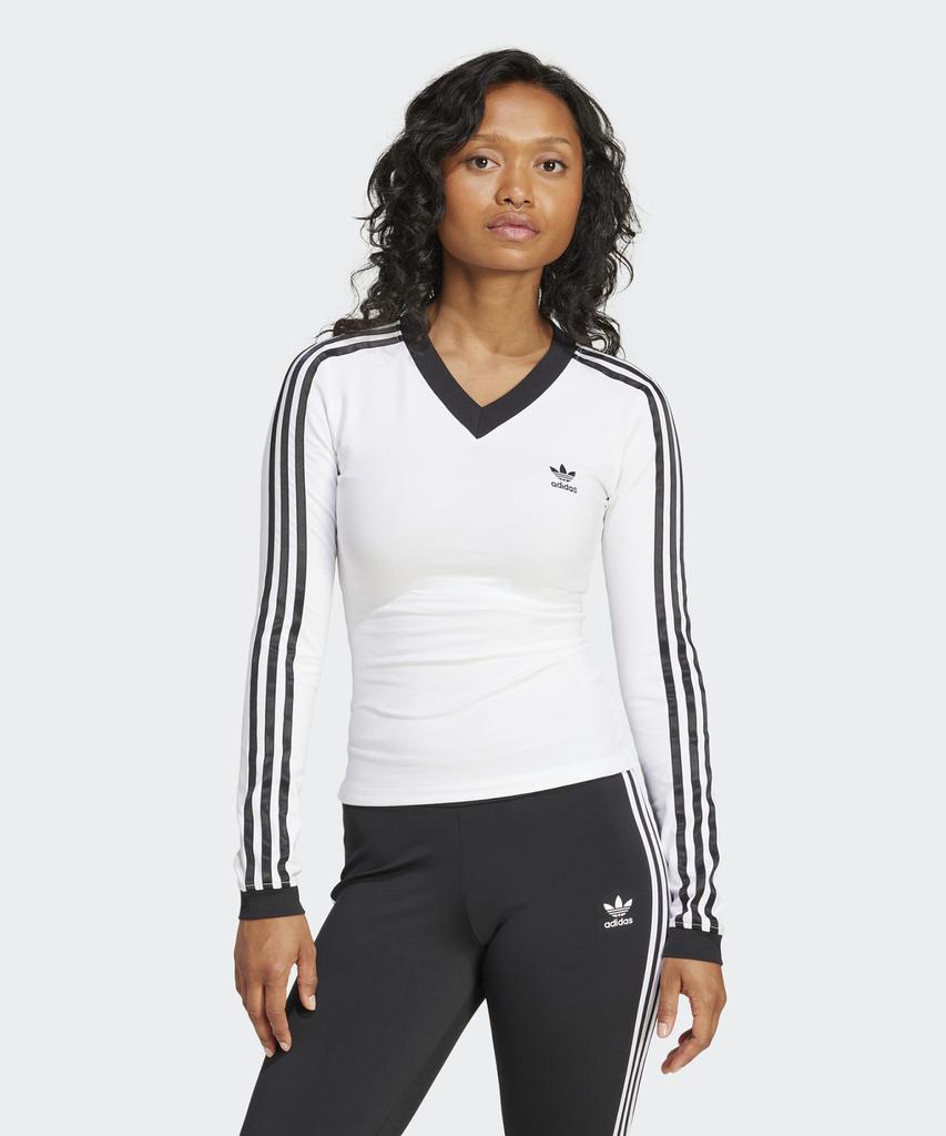 ADIDAS V-Neck Long Sleeve Shirt - White / Jc8154