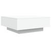 VidaXL Coffee Table with LED Lights, Side Table, End Table, Living Room Furniture, Modern, White Wood 836588