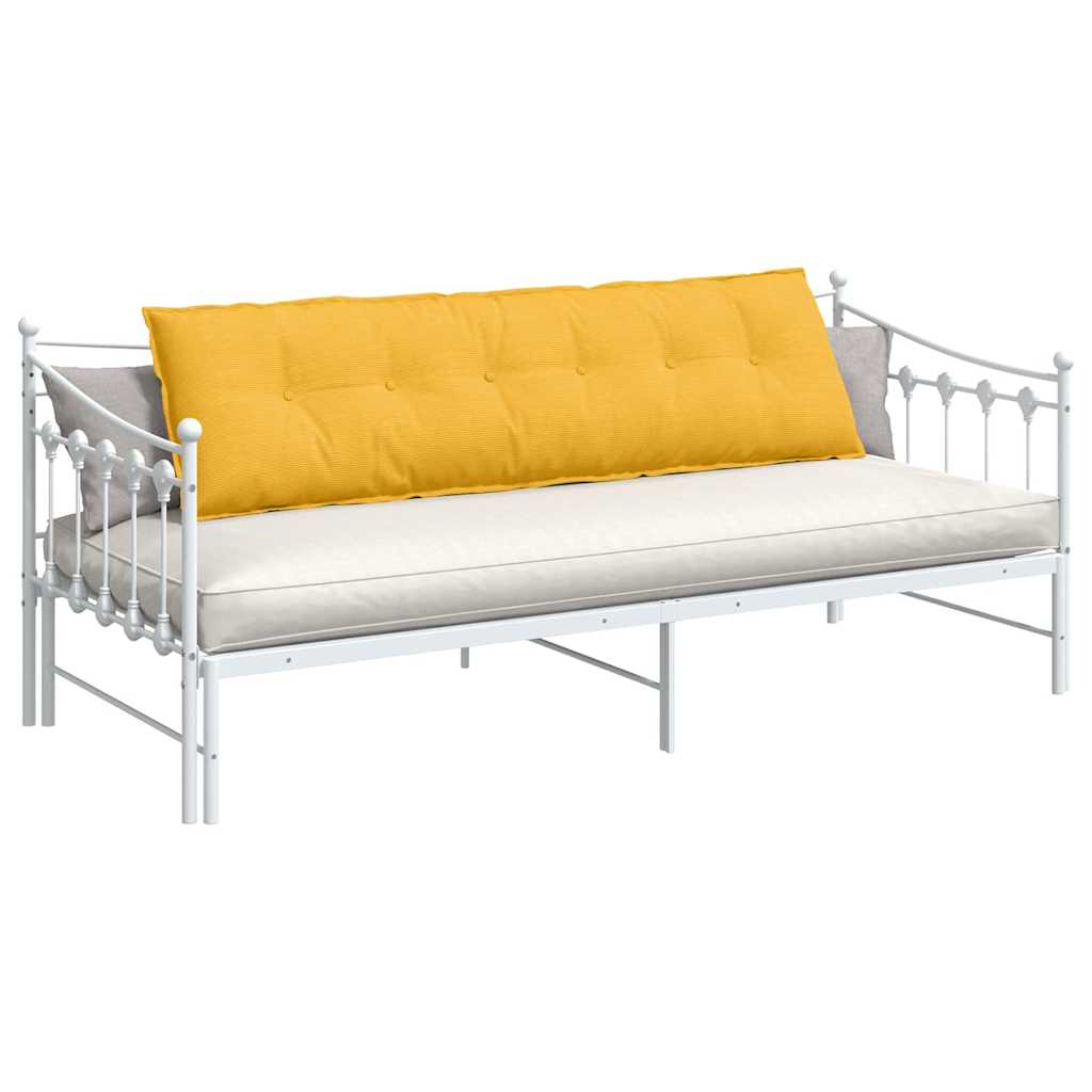 Back Cushion Light Yellow 180 x 50 cm Cord Fabric