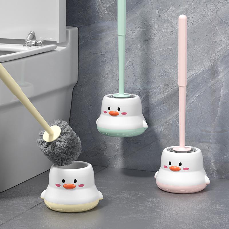 Cute Household Toilet Brush Bathroom Toilet Washroom No Need for Drilling Wall-mounted Toilet Bowl with Base Brush