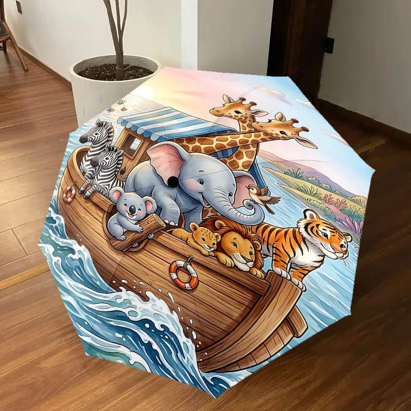 1PC boat animals Umbrella-8-Rib Reinforced, Automatic Open, Lightweight & Durable, Fashion Accessory for Outdoor, H0345