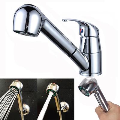Zlewozmywak kuchenny Chrome Pojedynczy uchwyt Mixer Tap Swivel Pull Out Spray wylewka kran