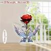 2D Flat, Acrylic Love Flower Desktop Decoration, Hands Holding Red Rose Design, Suitable for wall Decoration, porch, Room, Villa, accents Home, Hallwa