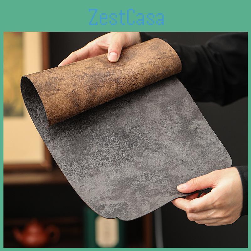 Table Rectangular Tea Leather Imitation Mats Creative Waterproof Drink Coaster Dinner Table Cloth Mat Tea Ceremony Decoration