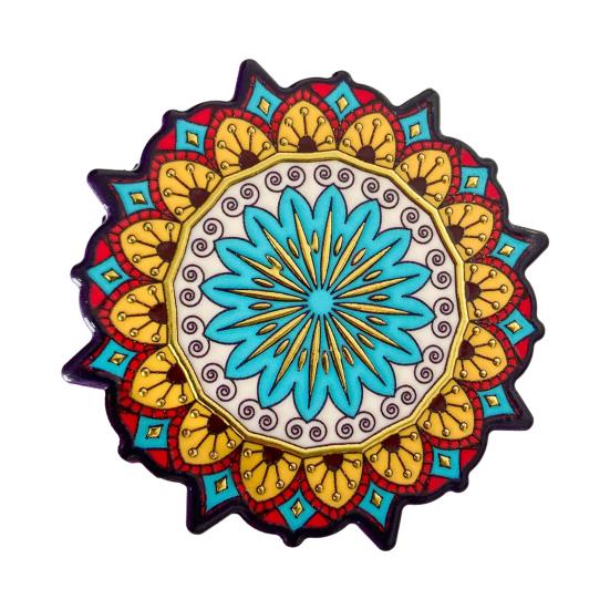 Retro Etnisk Blomst Kjøleskapsmagnet DIY Hjemmekontor Kjøkken Skap Kjøleskap 3D Vintage Fargerik Blomst Magnetisk Dekorasjon Ornament