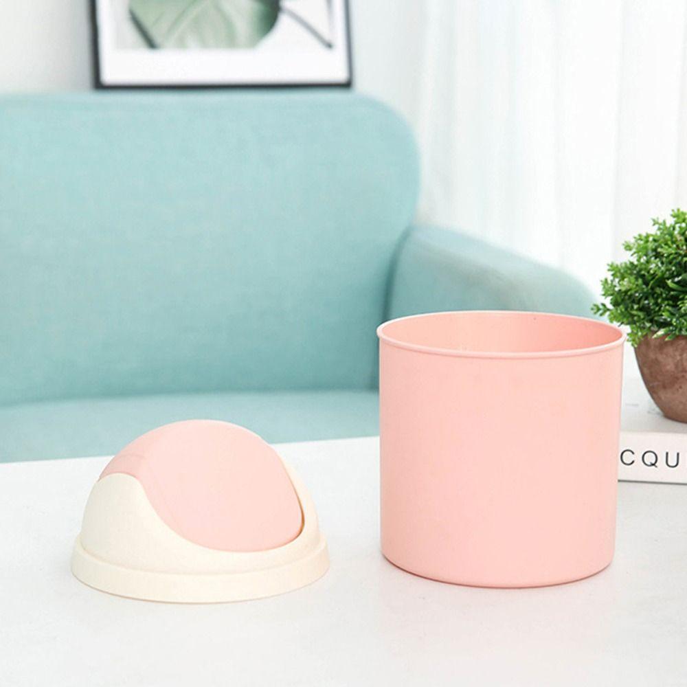 with Shake Cove Mini Trash Can Saves Space Storage Bucket Fashion Sundries Barrel  for Home Office