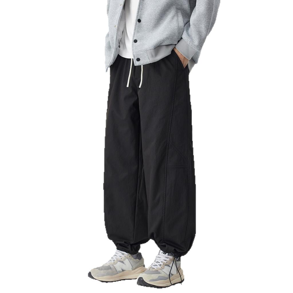 Minger | American Retro Trendy Brand Splicing Tooling Casual Pants Men's Trend Loose Wide-leg Legged Scimitar Pants