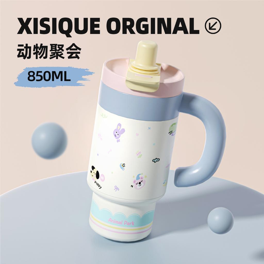 111 Stainless Steel Thermos Cup Double Drink Large Capacity Handle Cup High Value Ice Master Water Cup Cute Cartoon Cup