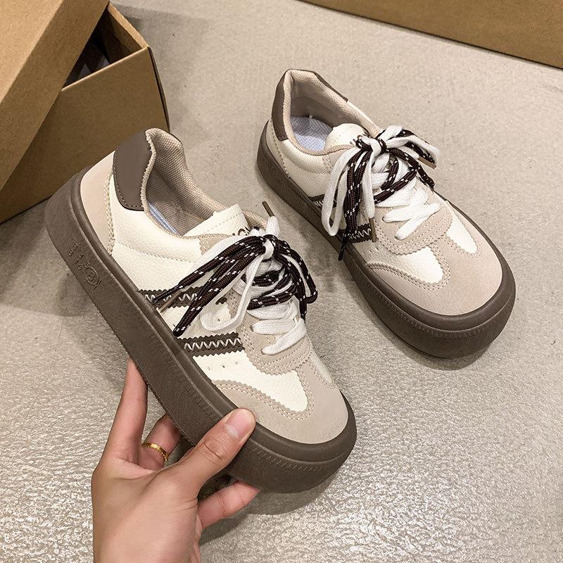 

Взрыв интернет-знаменитости универсальная доска обувь спортивная повседневная женская обувь 2025 новая весна дофаминовая платформа немецкие тренировочные туфли женщины 40 хаки