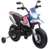 12V Kids' Motorcycle with Training Wheels, LED Lights, Music, USB, Electric Motorcycle for Boys and Girls, White