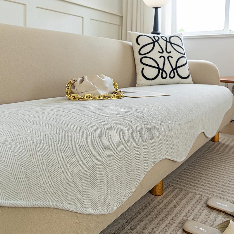 Chenier Special-Shaped Sofa Cushion, Universal In All Seasons, Non-Slip Herringbone Pattern Seat Cushion, Irregular Shape, Sofa Cover Towel