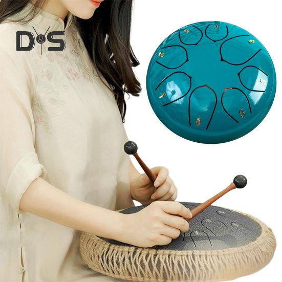 Steel Tongue Drum Rain Chime Hand Drums Sound Healing Instruments Chakra Tank Drum for Musical Education Meditation Yoga Zen