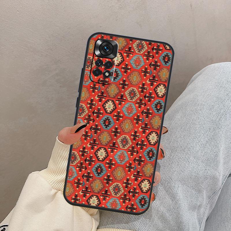 

Retro Ethnic Carpets Turkish Rug For Xiaomi Redmi Note 14 10 11 12 13 15 Pro Plus Case Cover For Redmi 15 15C 14C 10C 12C 13C Redmi 12C