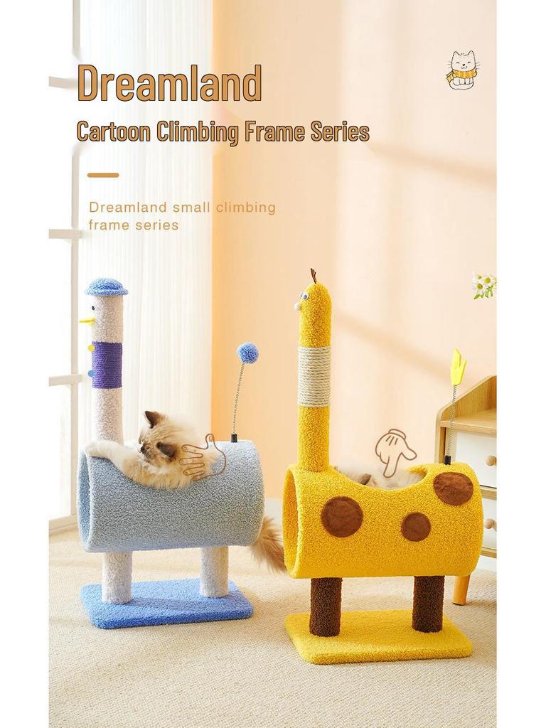 Space-Saving Cat Tree with Bed & Scratching Post for Small Apartments