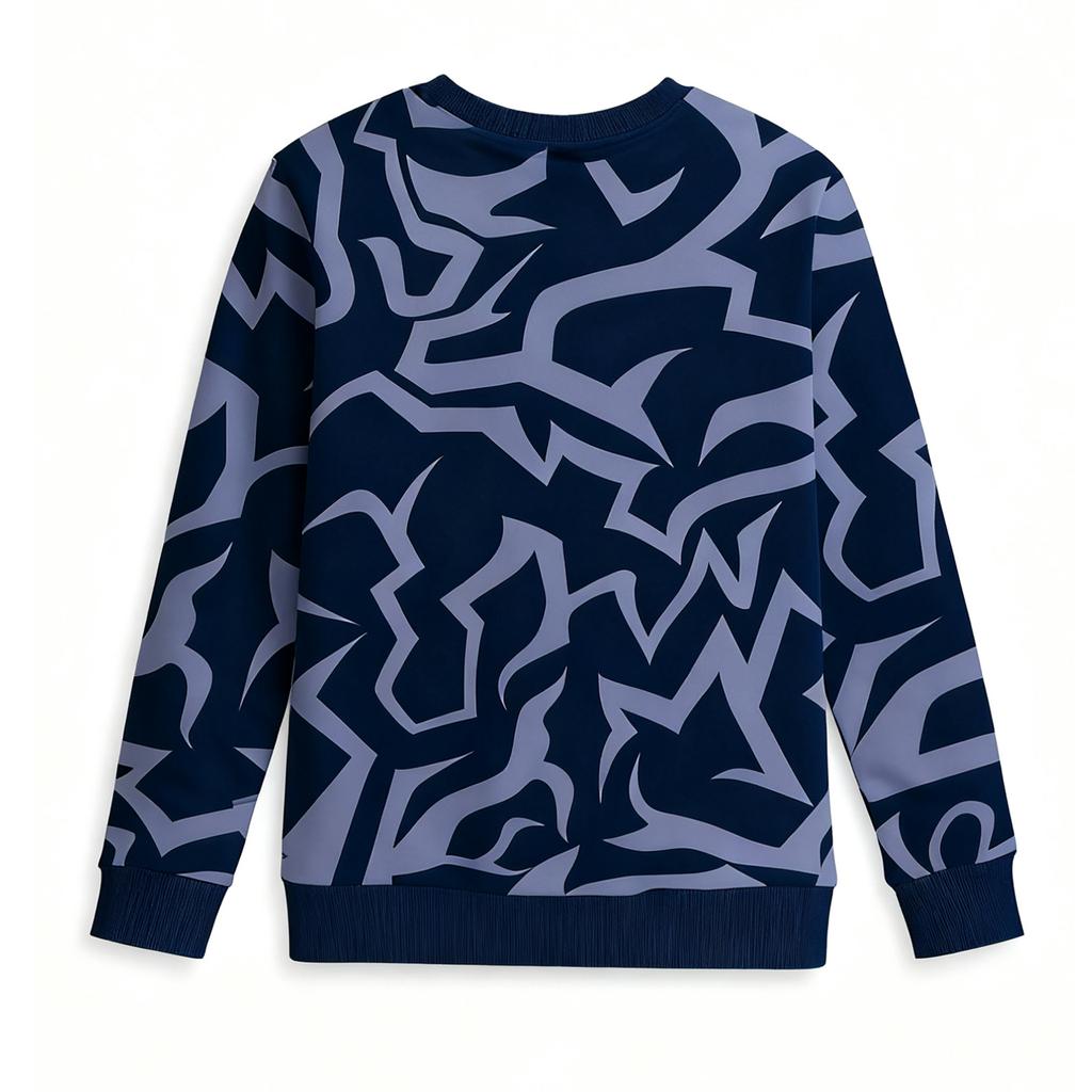 Women's Casual Round Neck Printed Pullover Long-sleeved Hooded Sweatshirt Top