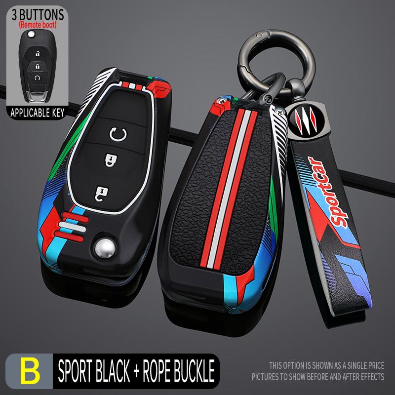 Styling Mouldings Zinc Alloy+Silicone Full  Car Key Case Cover for Chevrolet Cruze Cross Cobalt Captiva Spark Sonic Aveo Tracker
