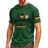 Men's German Soccer Printed T-Shirt - Breathable V-Neck Short Sleeve Top for Soccer Fans