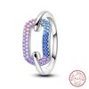 Rings For Women 925 Silver Heart Shaped Cross Crown Rings Sparkling Colorful Zircon Wedding Engagement Jewelry Gifts