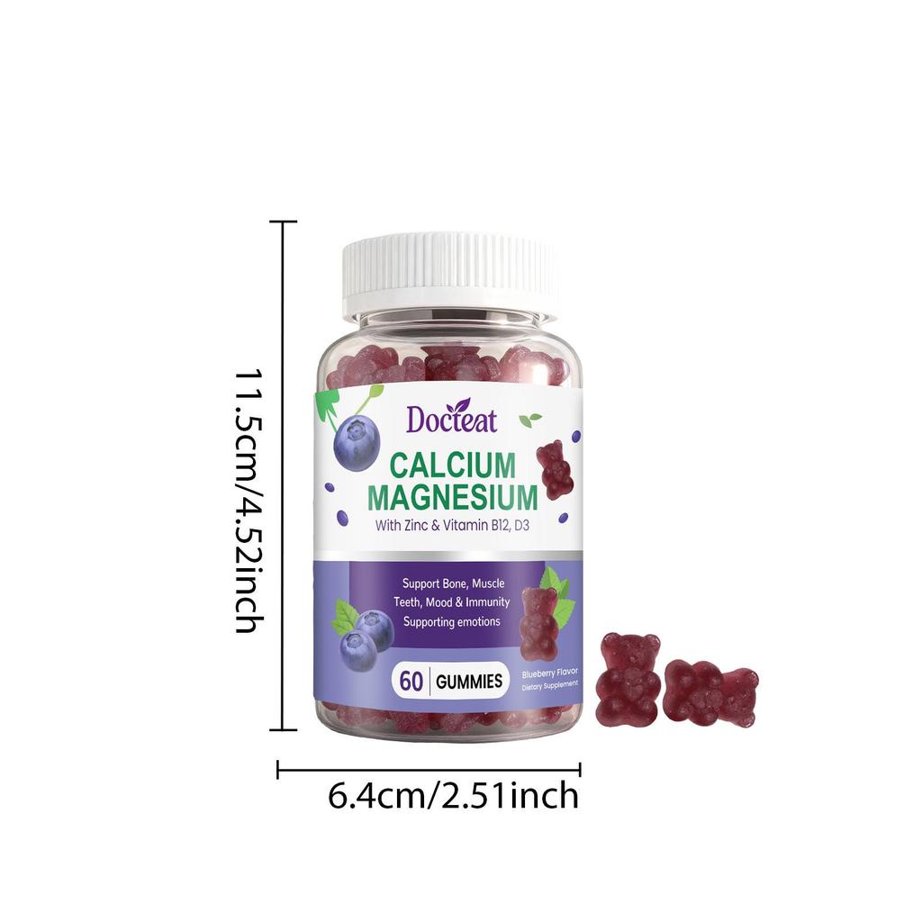 DOCTEAT Bone & Muscle Balance Gummies: Calcium & Magnesium Support for Strength & Nutrition