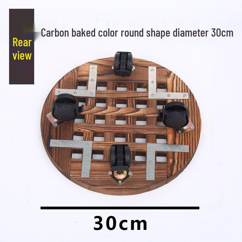 Bonsai Wood Flower Stand with Wheels | Square/Round Anti-Corrosion Elevated Pot Tray for Indoors