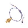 Marine Waved Pattern Handmade Rope Bracelet Featuring Starfish Bead And Adjustable Knot Design for Fashionistas