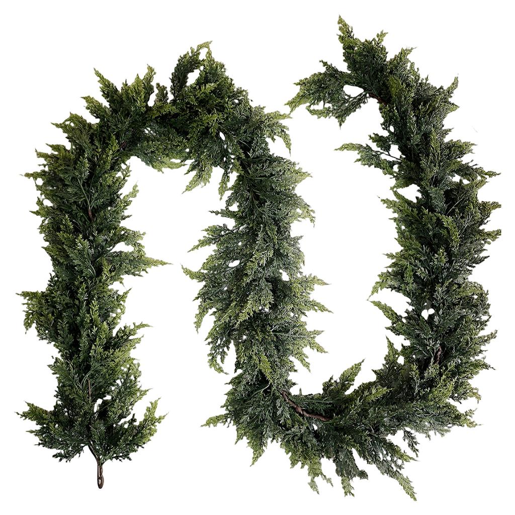 Christmas Cedar Garland Artificial Realistic Soft And Thickness Green Faux Cedar  Garland For Home Fireplace Indoor Outdoor Holiday Party Decoration