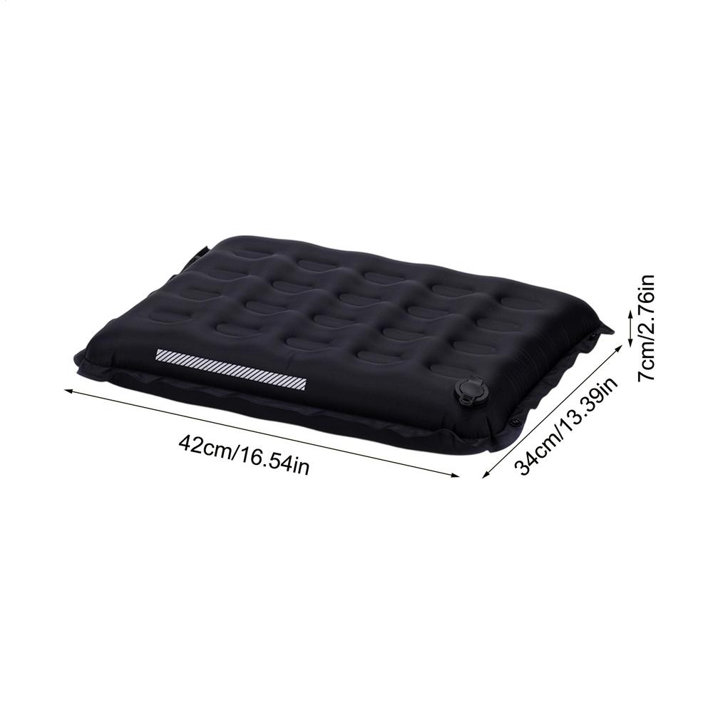 Inflatable Airplane Seat Cushion light Inflatable Camping Cushion Compact Pad With Reflective Strip Travel Air Seat Cushion чёрный