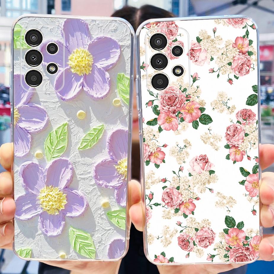 For Samsung Galaxy A13 Case A23 A33 A53 5G Cute Painted Cover Clear Silicone Soft TPU Phone Case For Samsung A53 A 13 23 33 Bags