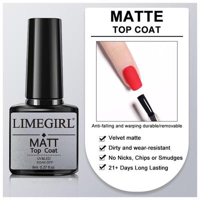 Lakier hybrydowy UV Soak off Matte Top Coat Gumowy top