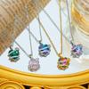Hot Sale of The Ocean Heart Necklace for Women with Versatile High-end Colored Zircon Light Luxury