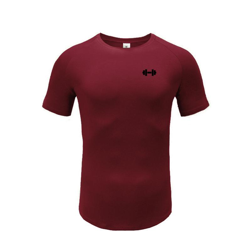

Muscleguys Summer Cotton Running T-shirts Mens O-neck Slim Fit Fitness Short Sleeve T Shirt Bodybuilding Gym Clothing Casual Sports Tops XXL вино красного