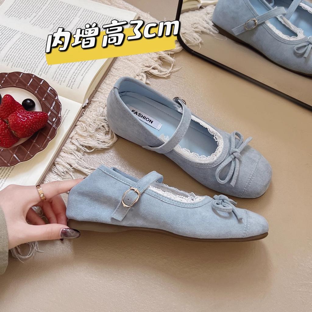 French Inner Height Increase Small Single Shoes Women's 2025 New Spring and Summer Skirt Mary Jane Shoes Gentle Ballet Evening Shoes