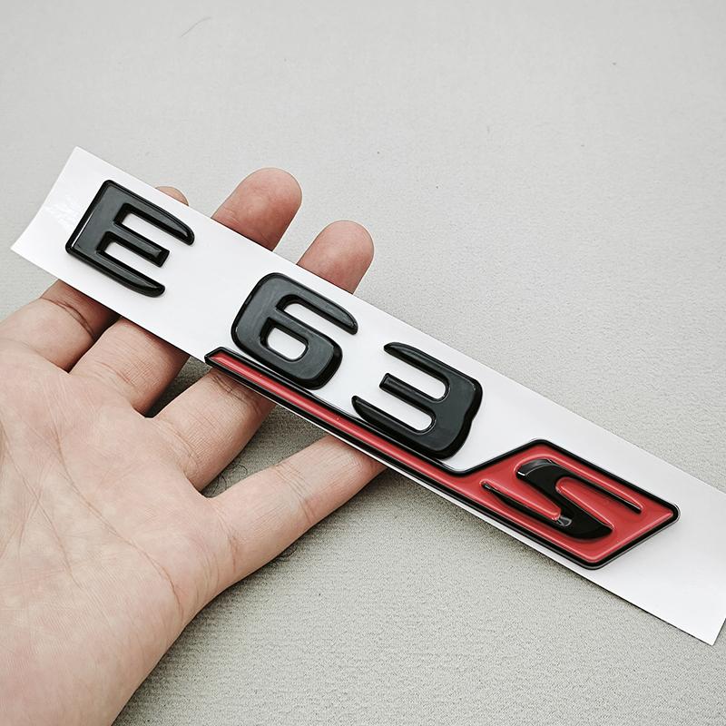 3D ABS Chroom Zwart Auto Letters E63 E63S Logo Embleem Sticker Auto Kofferbak Badge Decals Voor Mercedes Benz E63 E63S W213 Accessoires QK0