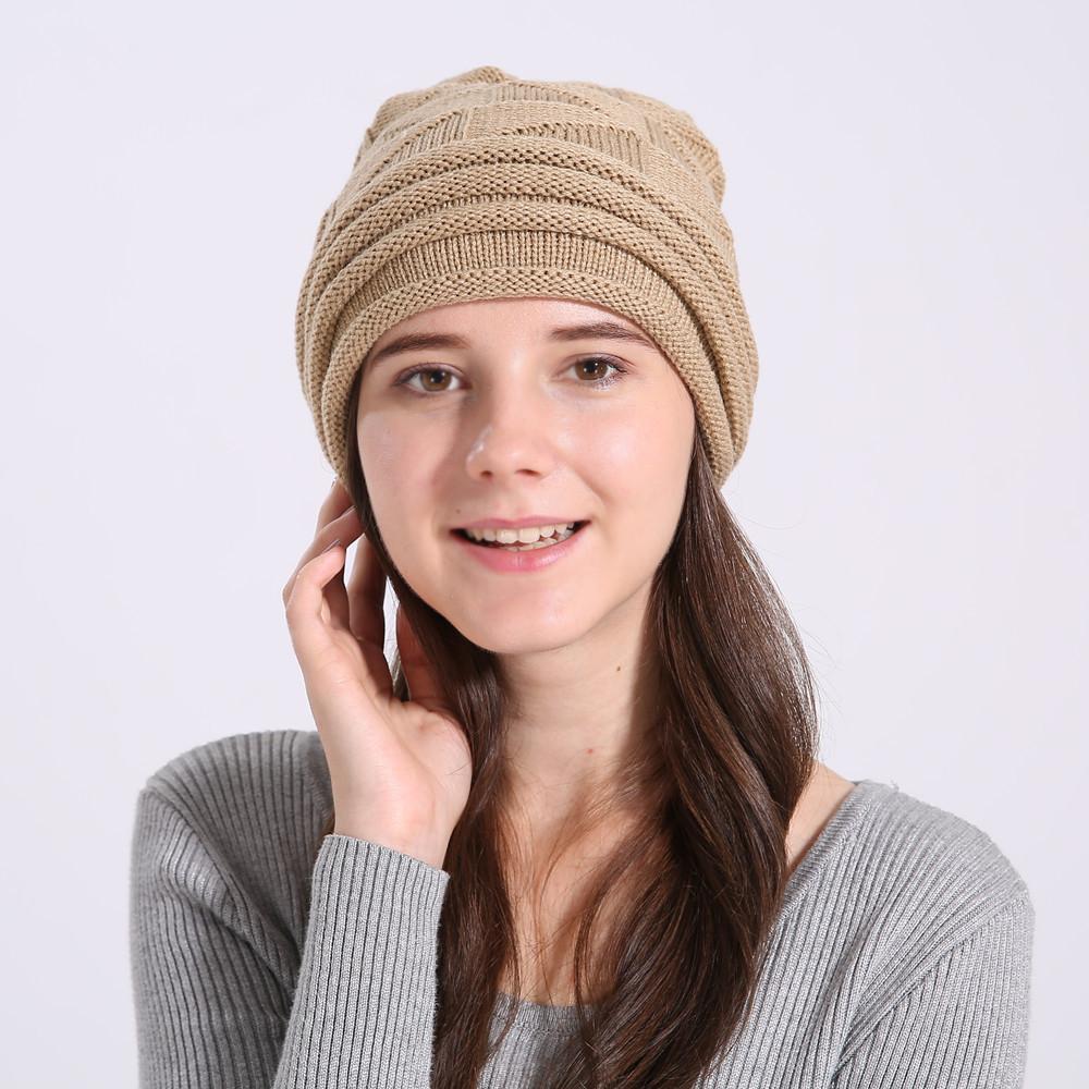 Winter Warm Skullies Beanie For Women Knitted Baggy Beanies Ski Slouchy Cap Hat For Men Fashion Solid Wool Beanie Unisex Caps