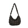 Women Quilted Tote Bag Solid Color Large Capacity Soft Puffer Handbag Portable Lightweight Crossbody Bag