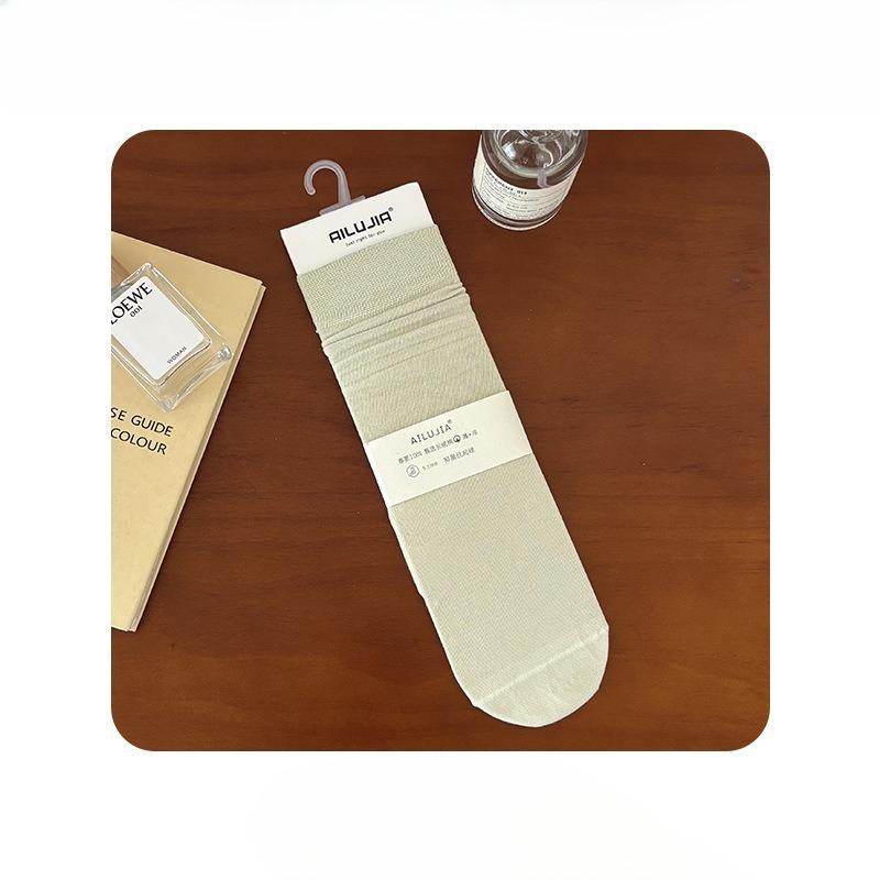 Female Summer Solid Color Soft College Wind Sweat Absorbent Deodorant Cotton Socks