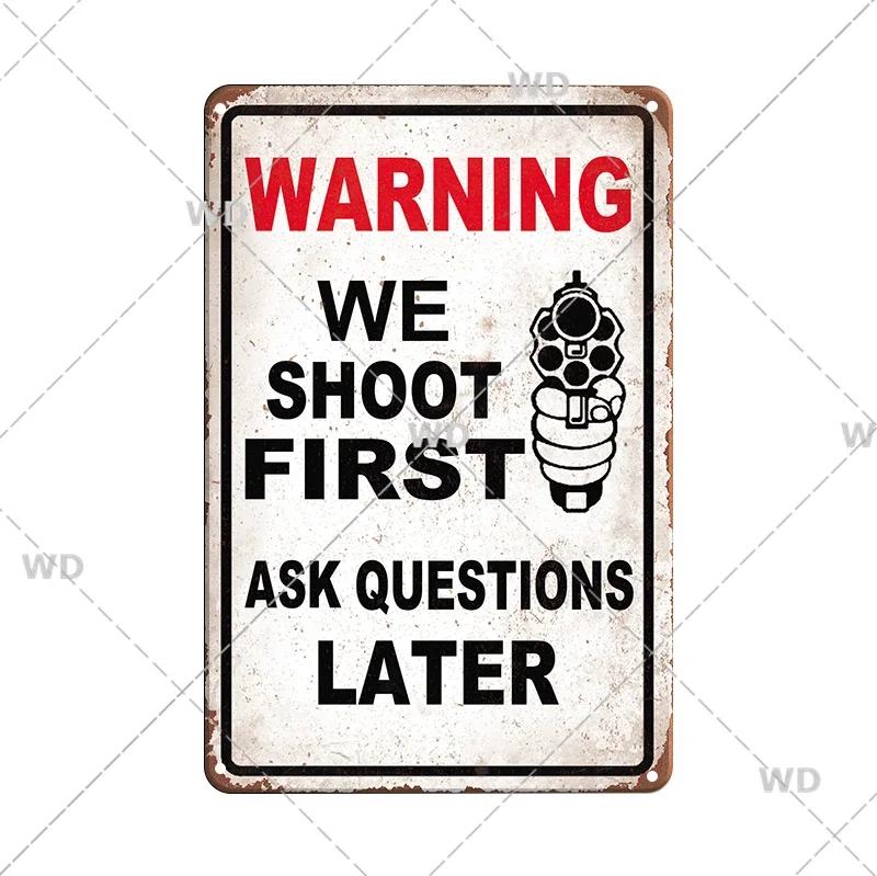 Retro Danger Warning Metal Sign - Vintage Caution Plaque - Metal Plate for Garage Park Home Wall Decor