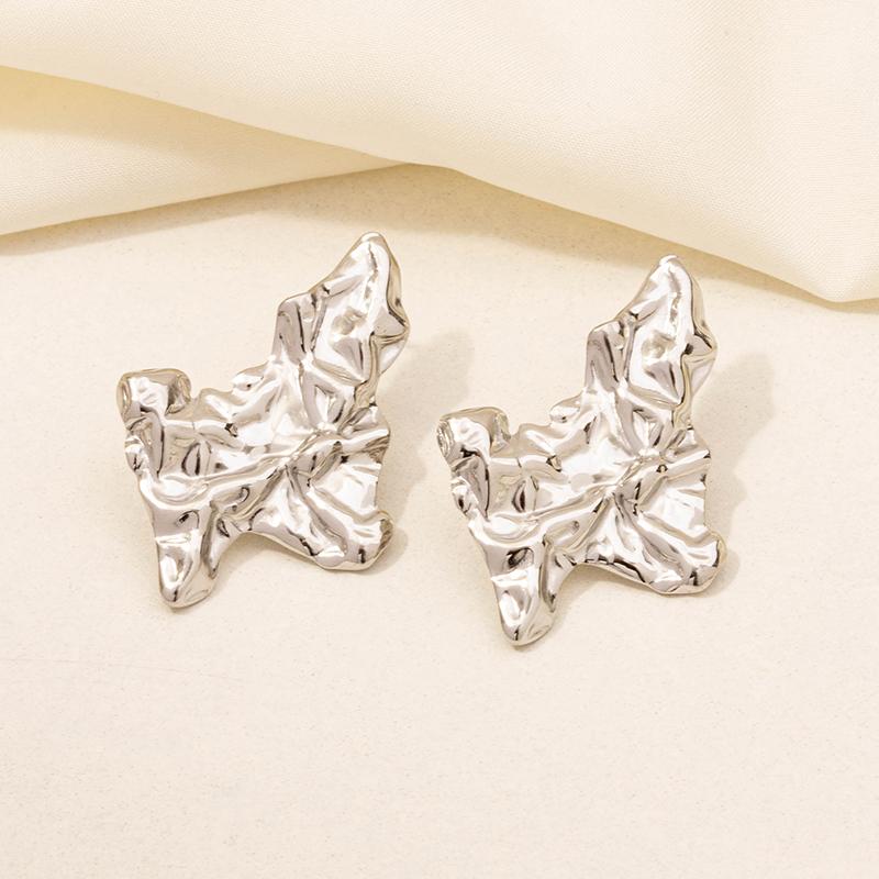 6pcs Simple Kpop Fashion Rectangle Irregular Stainless Steel Ear Studs For Women Men Accessories Silver Color Earrings Jewelry