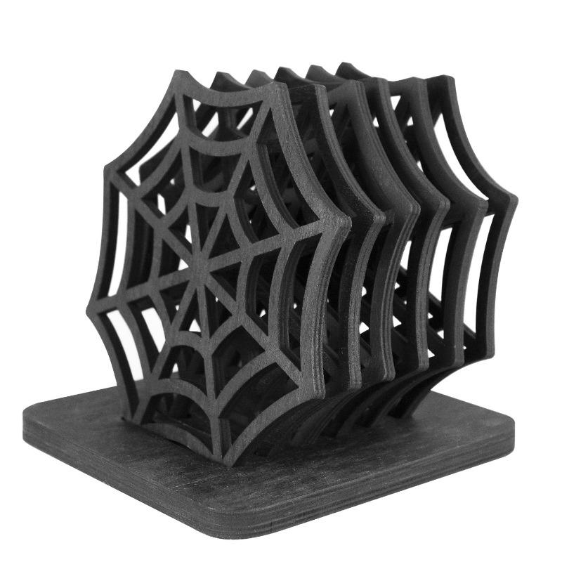 Halloween Wooden Spider Web Coaster Set Creative Hollow Desktop Coasters and Bowl Mats Festival Party Table Decoration Ornaments