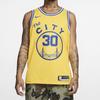 Nike NBA Golden State Warriors Nike Hardwood Classics Curry Swingman Home Jersey Yellow Men's BQ8109-729